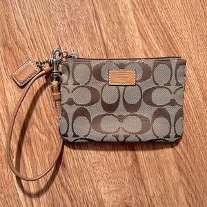 Vintage Coach Signature Canvas Wristlet